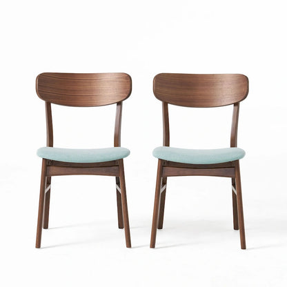 Chaises de salle à manger en bois recouvertes de tissu (lot de 2) par Christopher Knight