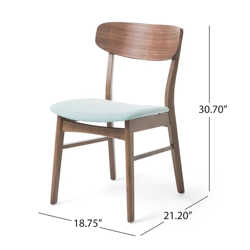 Chaises de salle à manger en bois recouvertes de tissu (lot de 2) par Christopher Knight