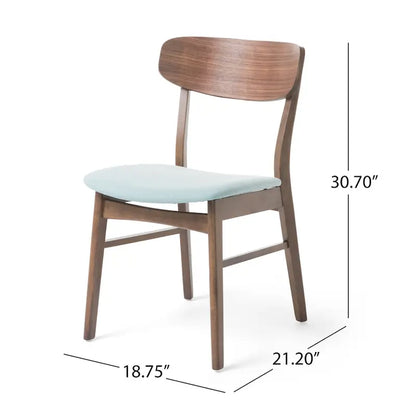 Chaises de salle à manger en bois recouvertes de tissu (lot de 2) par Christopher Knight