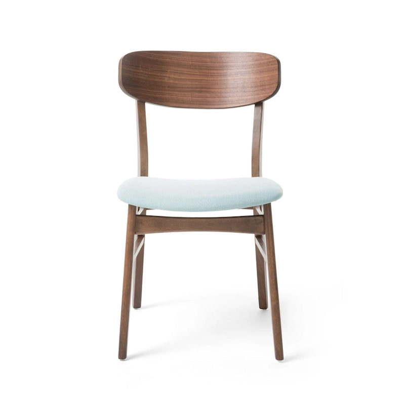 Chaises de salle à manger en bois recouvertes de tissu (lot de 2) par Christopher Knight