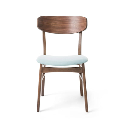 Chaises de salle à manger en bois recouvertes de tissu (lot de 2) par Christopher Knight