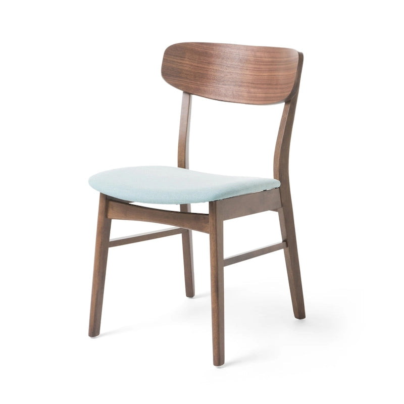 Chaises de salle à manger en bois recouvertes de tissu (lot de 2) par Christopher Knight