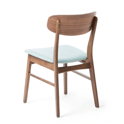 Chaises de salle à manger en bois recouvertes de tissu (lot de 2) par Christopher Knight
