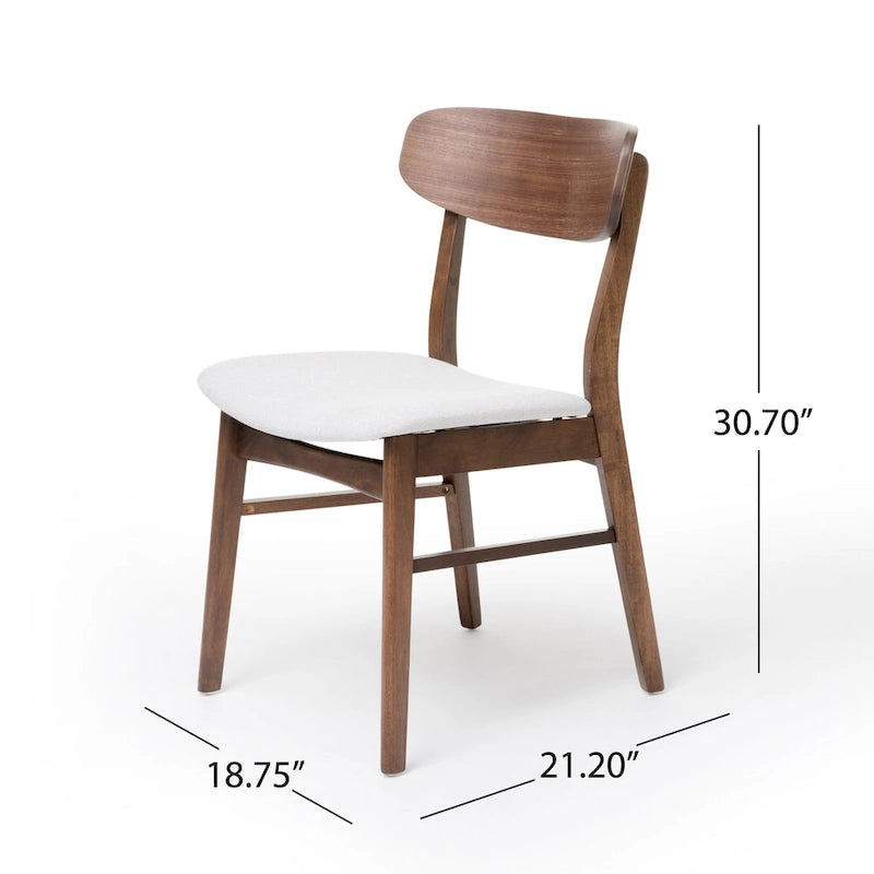 Chaises de salle à manger en bois recouvertes de tissu (lot de 2) par Christopher Knight