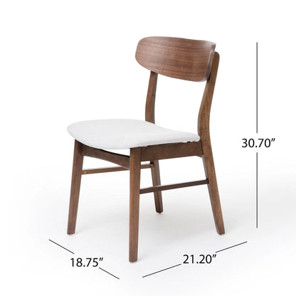 Chaises de salle à manger en bois recouvertes de tissu (lot de 2) par Christopher Knight