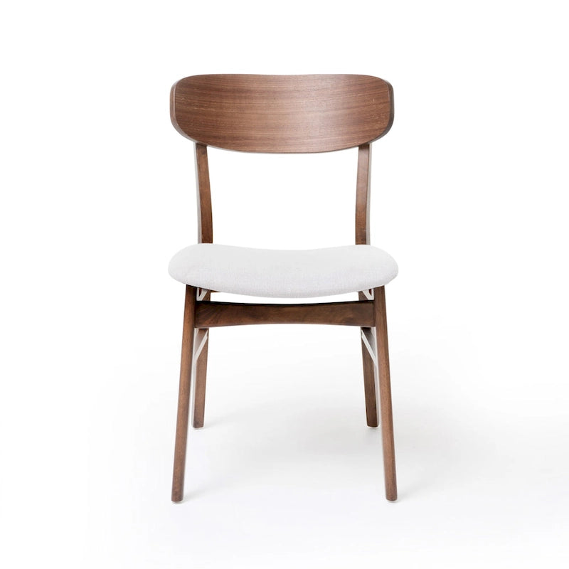 Chaises de salle à manger en bois recouvertes de tissu (lot de 2) par Christopher Knight