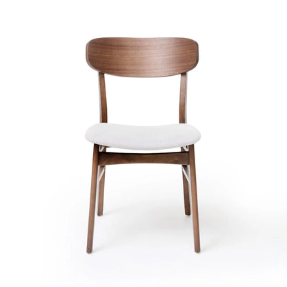 Chaises de salle à manger en bois recouvertes de tissu (lot de 2) par Christopher Knight