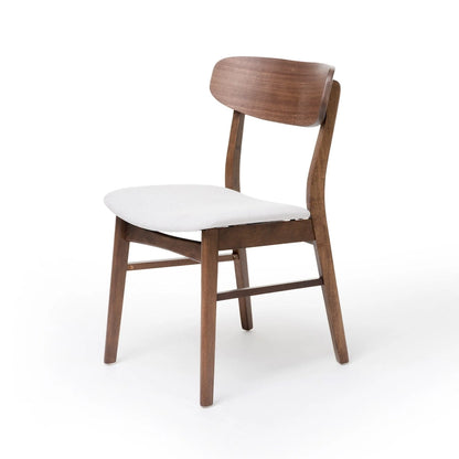 Chaises de salle à manger en bois recouvertes de tissu (lot de 2) par Christopher Knight