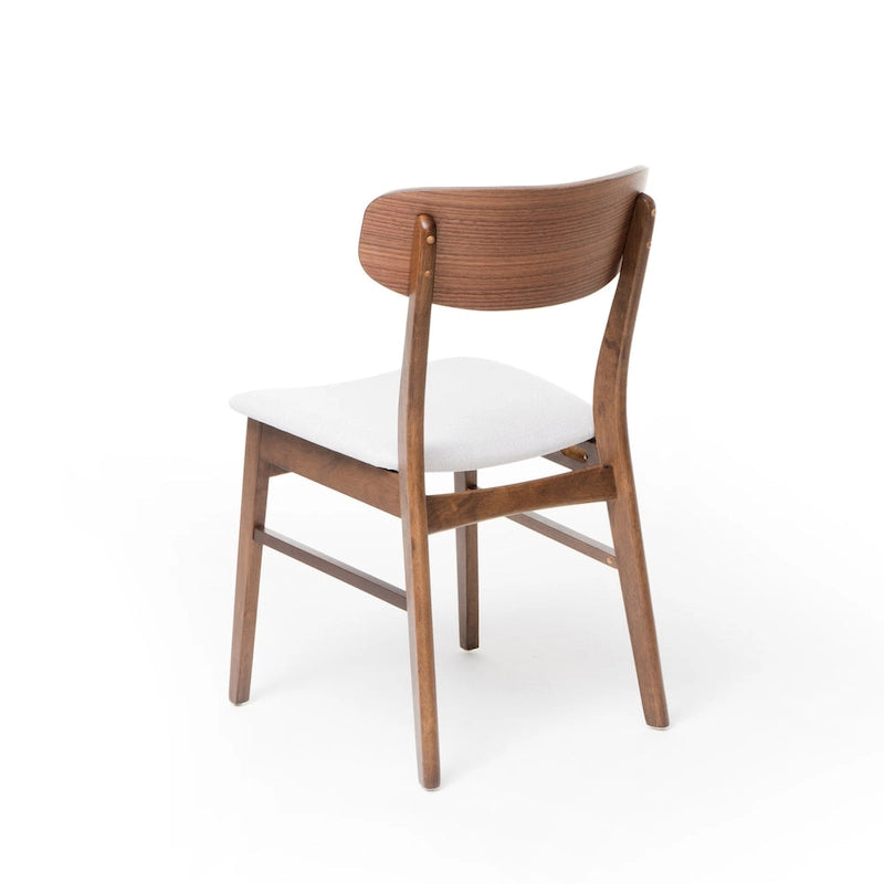 Chaises de salle à manger en bois recouvertes de tissu (lot de 2) par Christopher Knight