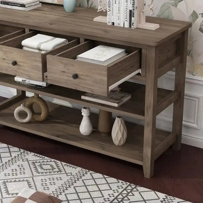 Console d'entrée avec 3 tiroirs et 2 étagères ouvertes