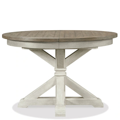 Ensemble de salle à manger 7 pièces Harola de Roundhill Furniture, table ronde à pied central avec rallonge de 18 pouces, 6 chaises.