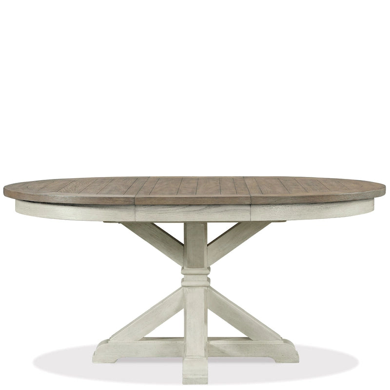 Ensemble de salle à manger 7 pièces Harola de Roundhill Furniture, table ronde à pied central avec rallonge de 18 pouces, 6 chaises.