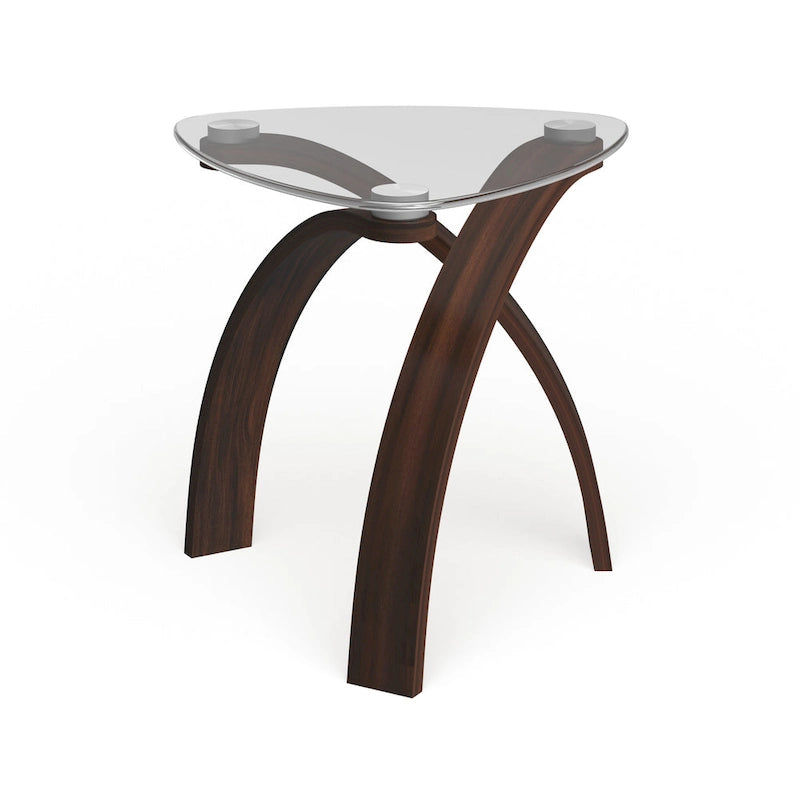 Table d'appoint moderne à plateau en verre et pieds arqués Strick &amp; Bolton Ascott