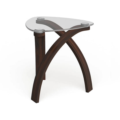 Table d'appoint moderne à plateau en verre et pieds arqués Strick &amp; Bolton Ascott