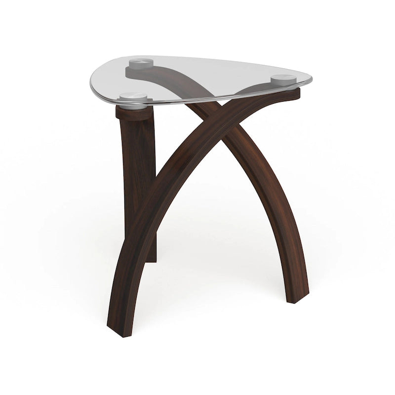Table d'appoint moderne à plateau en verre et pieds arqués Strick &amp; Bolton Ascott
