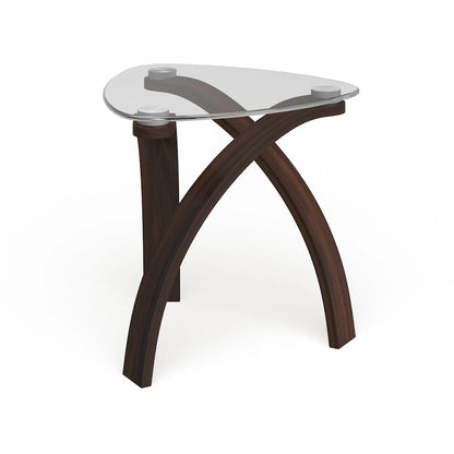 Table d'appoint moderne à plateau en verre et pieds arqués Strick &amp; Bolton Ascott