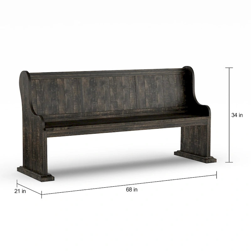 Banc de salle à manger en bois vieilli The Gray Barn Brees