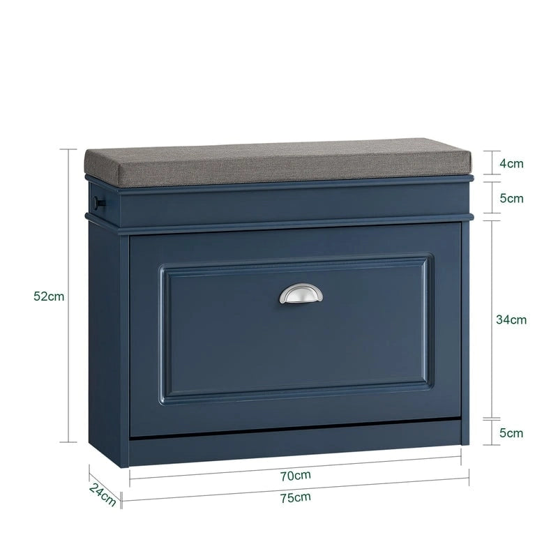 SoBuy FSR82-LW, banc de rangement pour chaussures d'entrée avec tiroir rabattable