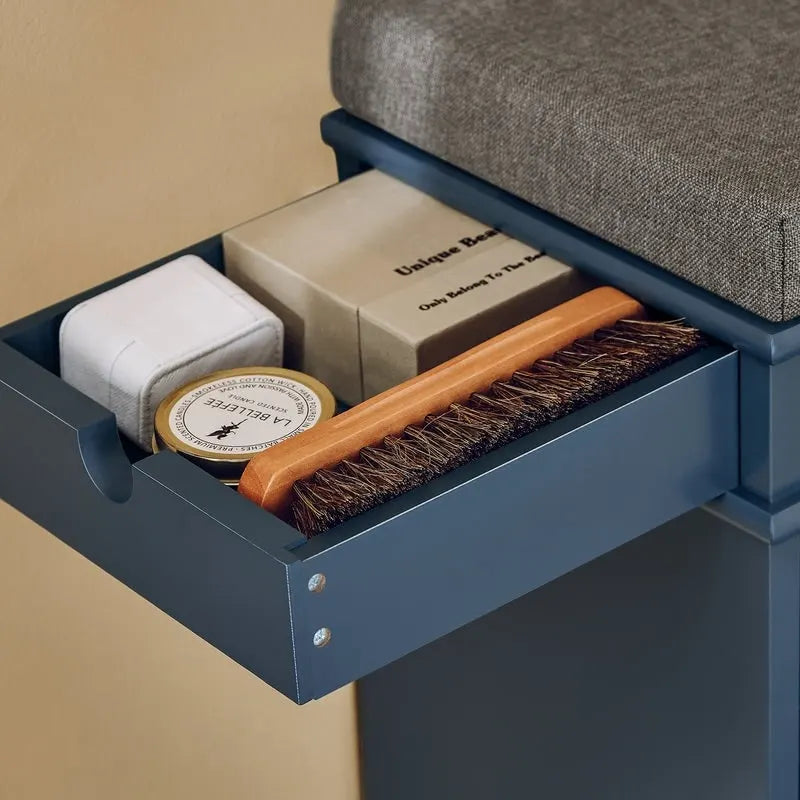 SoBuy FSR82-LW, banc de rangement pour chaussures d'entrée avec tiroir rabattable