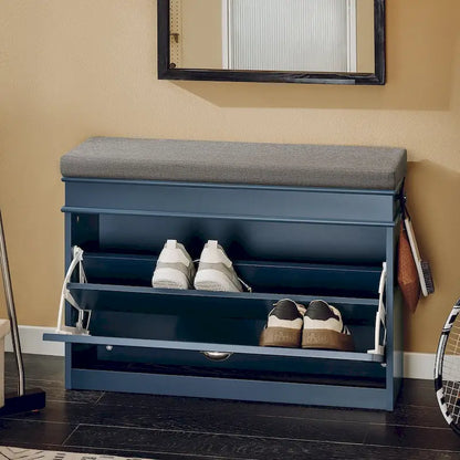 SoBuy FSR82-LW, banc de rangement pour chaussures d'entrée avec tiroir rabattable