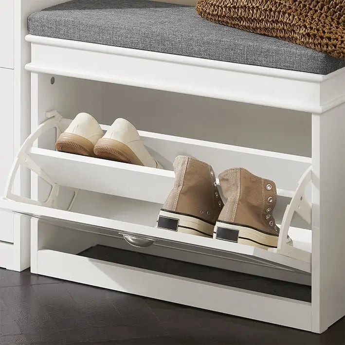 SoBuy FSR82-LW, banc de rangement pour chaussures d'entrée avec tiroir rabattable