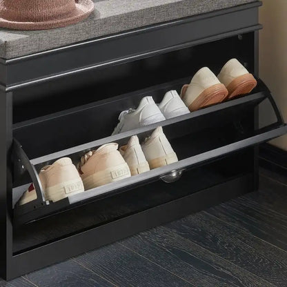 SoBuy FSR82-LW, banc de rangement pour chaussures d'entrée avec tiroir rabattable