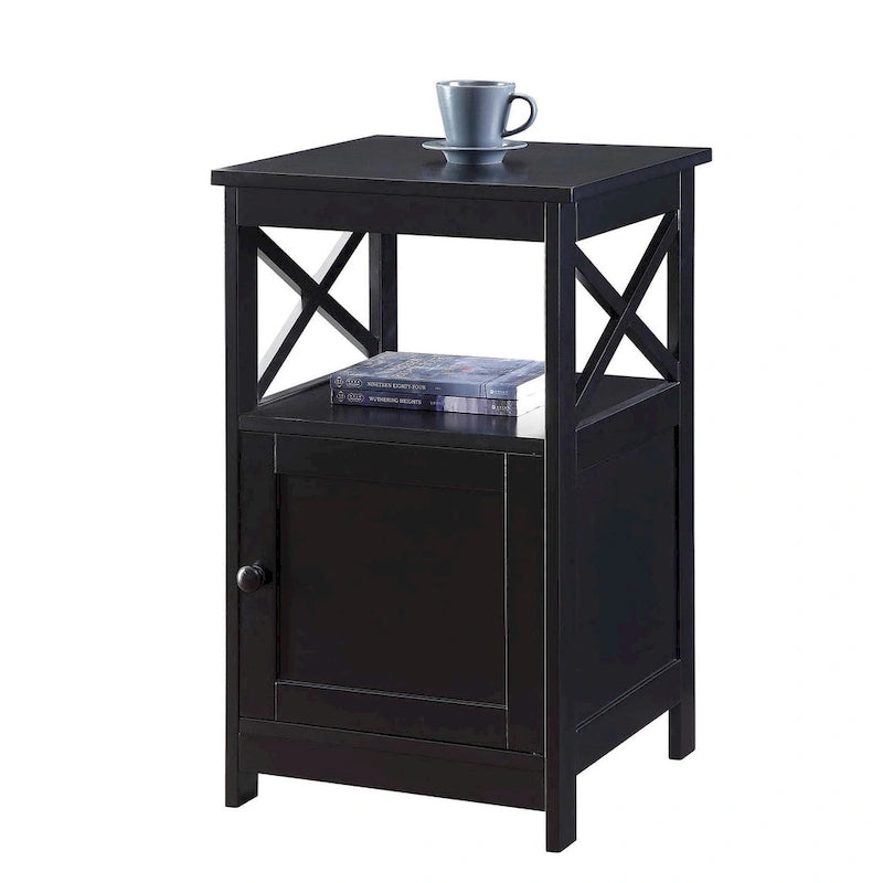 Table d'appoint Oxford de Convenience Concepts avec armoire de rangement et étagère