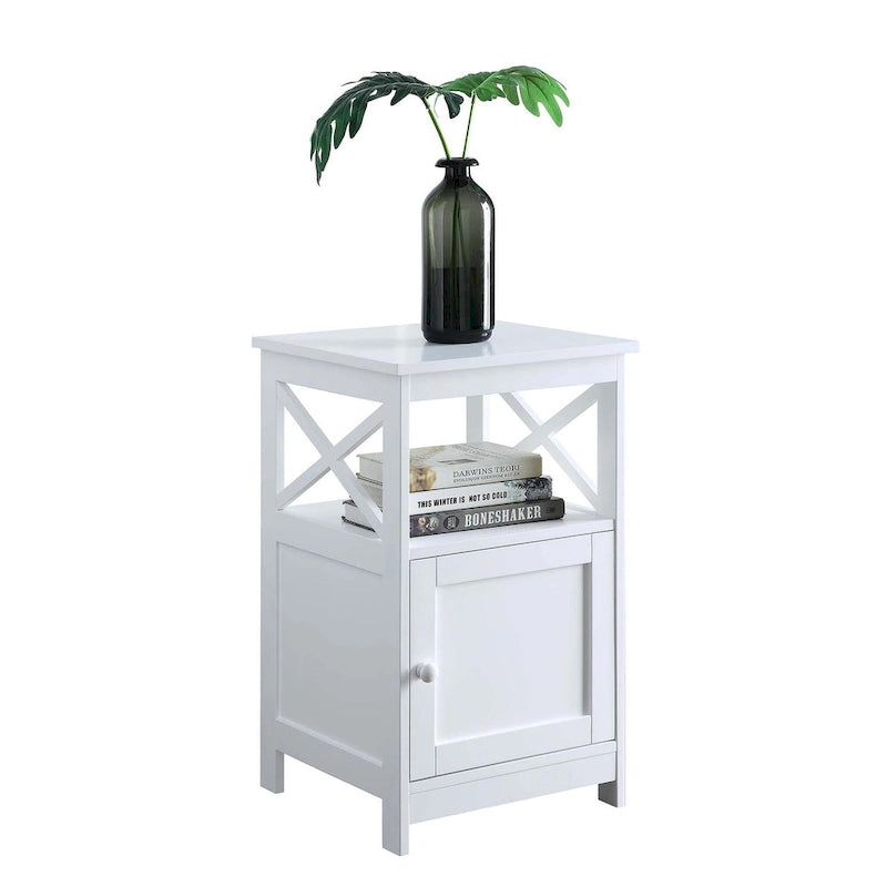 Table d'appoint Oxford de Convenience Concepts avec armoire de rangement et étagère