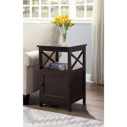 Table d'appoint Oxford de Convenience Concepts avec armoire de rangement et étagère