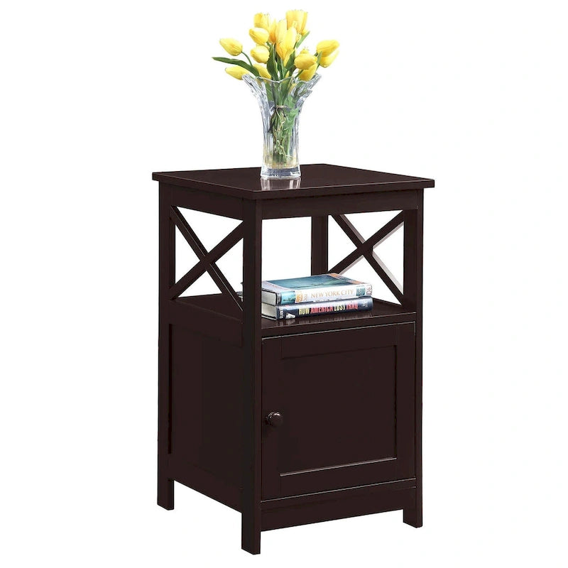 Table d'appoint Oxford de Convenience Concepts avec armoire de rangement et étagère