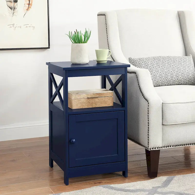 Table d'appoint Oxford de Convenience Concepts avec armoire de rangement et étagère