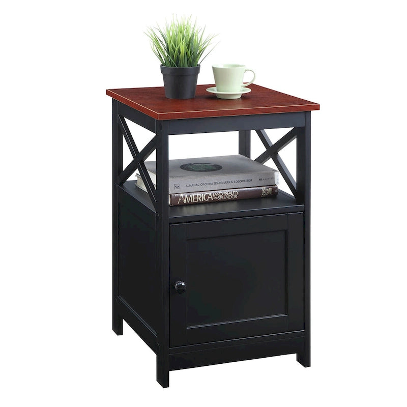 Table d'appoint Oxford de Convenience Concepts avec armoire de rangement et étagère