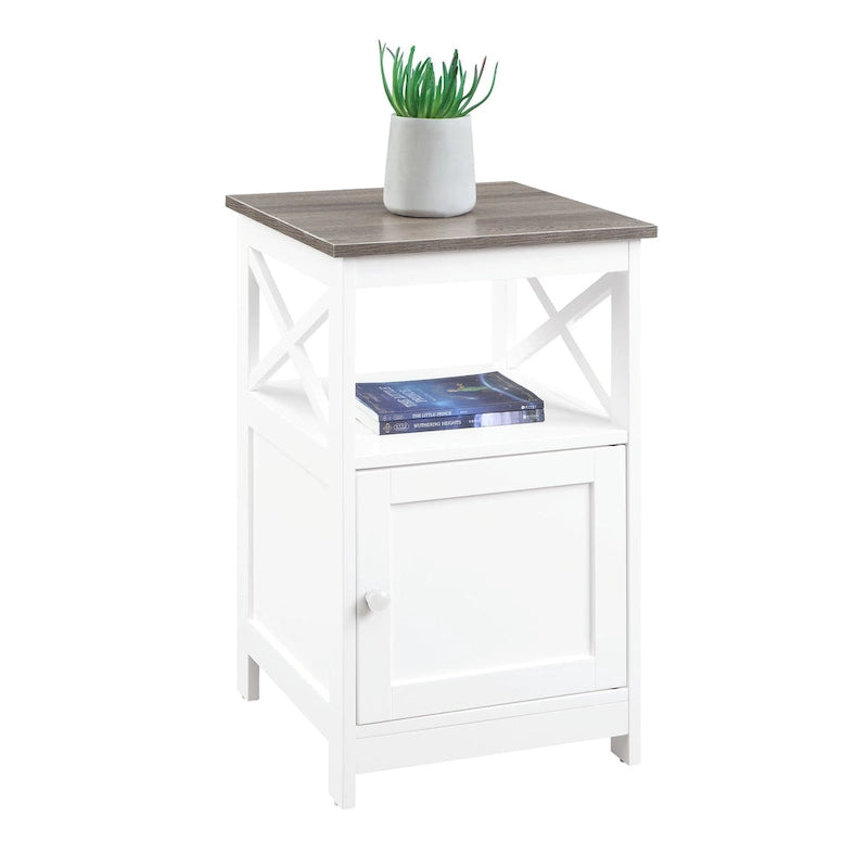 Table d'appoint Oxford de Convenience Concepts avec armoire de rangement et étagère