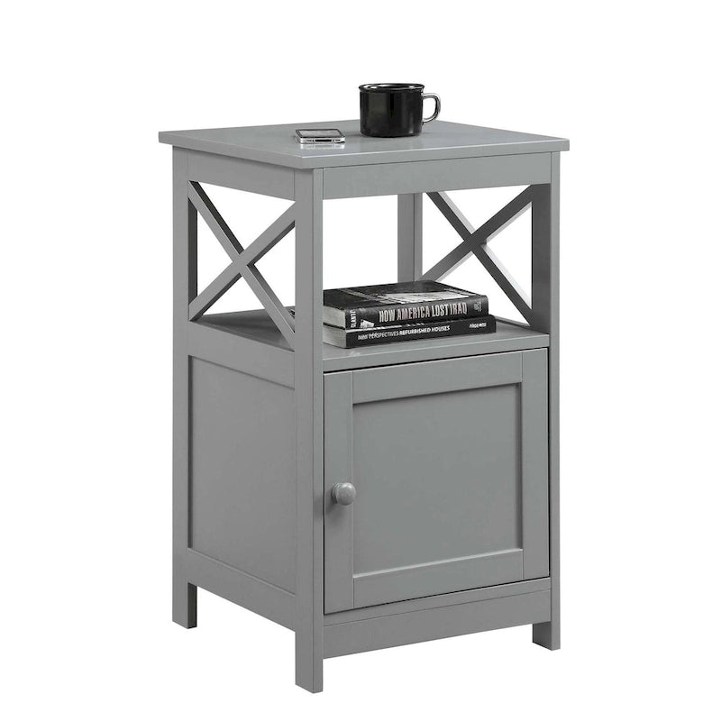 Table d'appoint Oxford de Convenience Concepts avec armoire de rangement et étagère