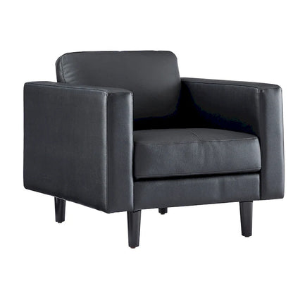 Fauteuil en cuir de vachette haut de gamme avec coussins haute densité et grand espace d'assise