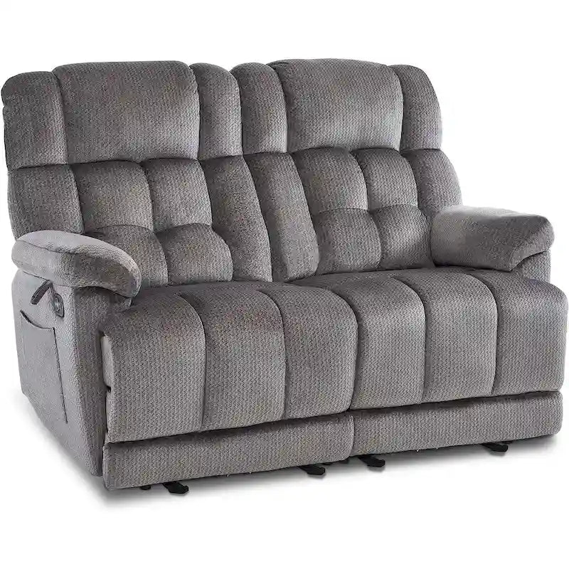 Canapé inclinable électrique MCombo deux places avec chauffage et massage, tissu 6237