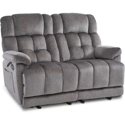 Canapé inclinable électrique MCombo deux places avec chauffage et massage, tissu 6237