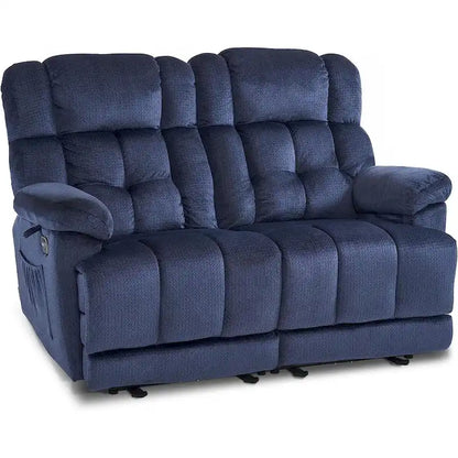 Canapé inclinable électrique MCombo deux places avec chauffage et massage, tissu 6237