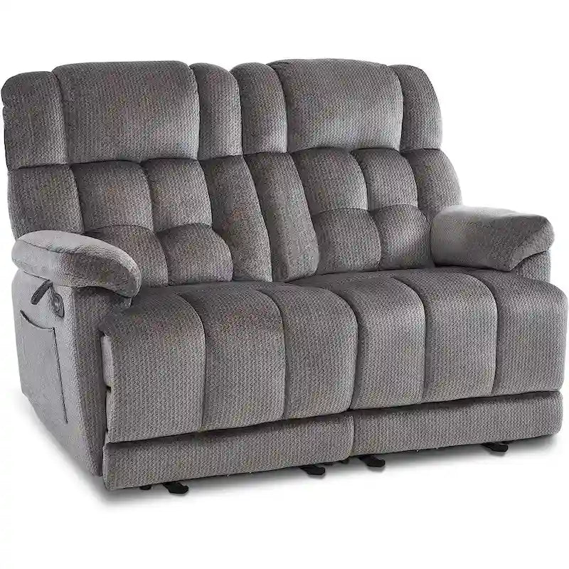 Canapé inclinable électrique MCombo deux places avec chauffage et massage, tissu 6237