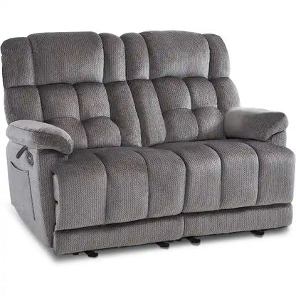 Canapé inclinable électrique MCombo deux places avec chauffage et massage, tissu 6237