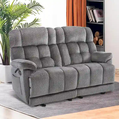 Canapé inclinable électrique MCombo deux places avec chauffage et massage, tissu 6237