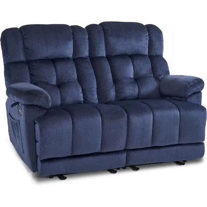 Canapé inclinable électrique MCombo deux places avec chauffage et massage, tissu 6237
