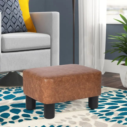 Petit repose-pieds ottoman rectangulaire moderne en cuir PU Adeco