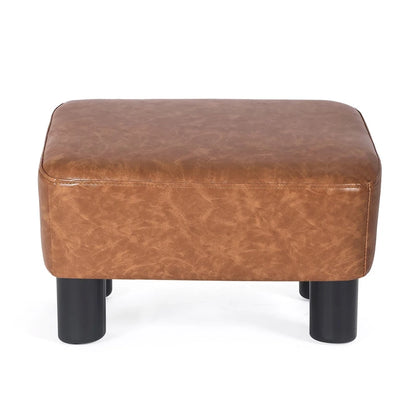 Petit repose-pieds ottoman rectangulaire moderne en cuir PU Adeco