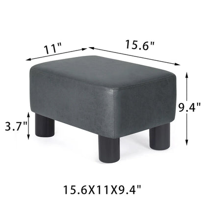 Petit repose-pieds ottoman rectangulaire moderne en cuir PU Adeco