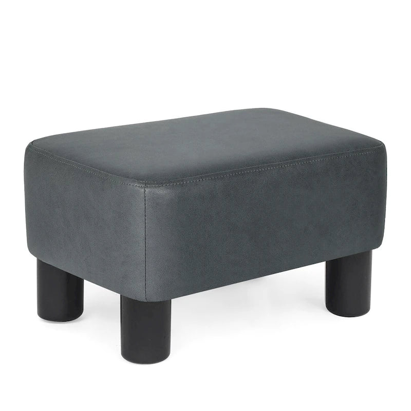Petit repose-pieds ottoman rectangulaire moderne en cuir PU Adeco