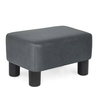 Petit repose-pieds ottoman rectangulaire moderne en cuir PU Adeco