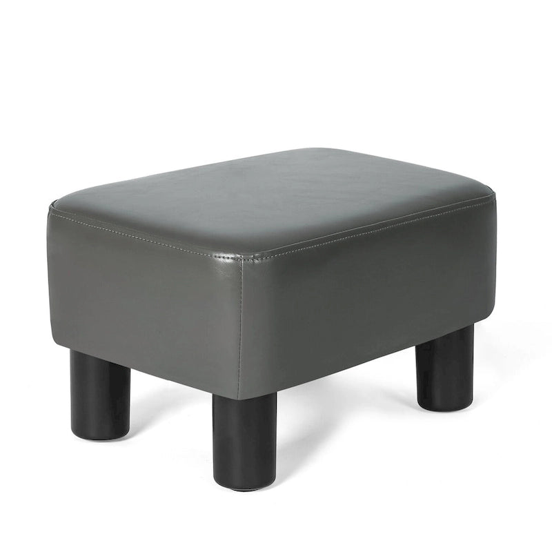 Petit repose-pieds ottoman rectangulaire moderne en cuir PU Adeco