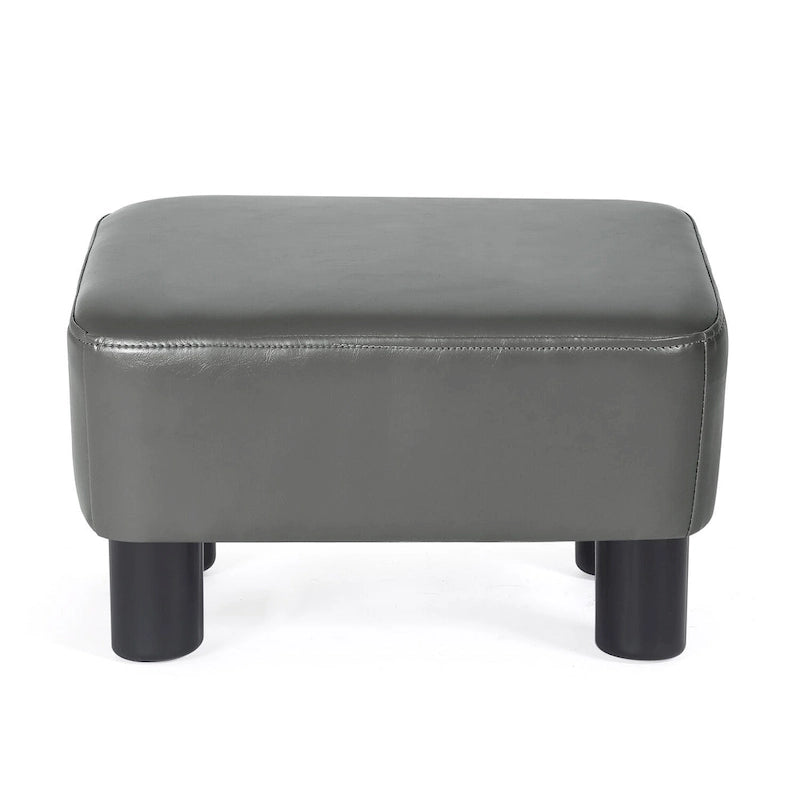 Petit repose-pieds ottoman rectangulaire moderne en cuir PU Adeco