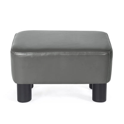 Petit repose-pieds ottoman rectangulaire moderne en cuir PU Adeco